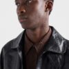 Vintage Look Leather Blouson Jacket