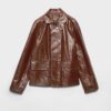Vintage Look Leather Blouson Jacket