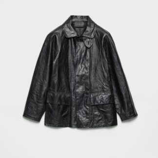 Vintage Look Leather Blouson Jacket