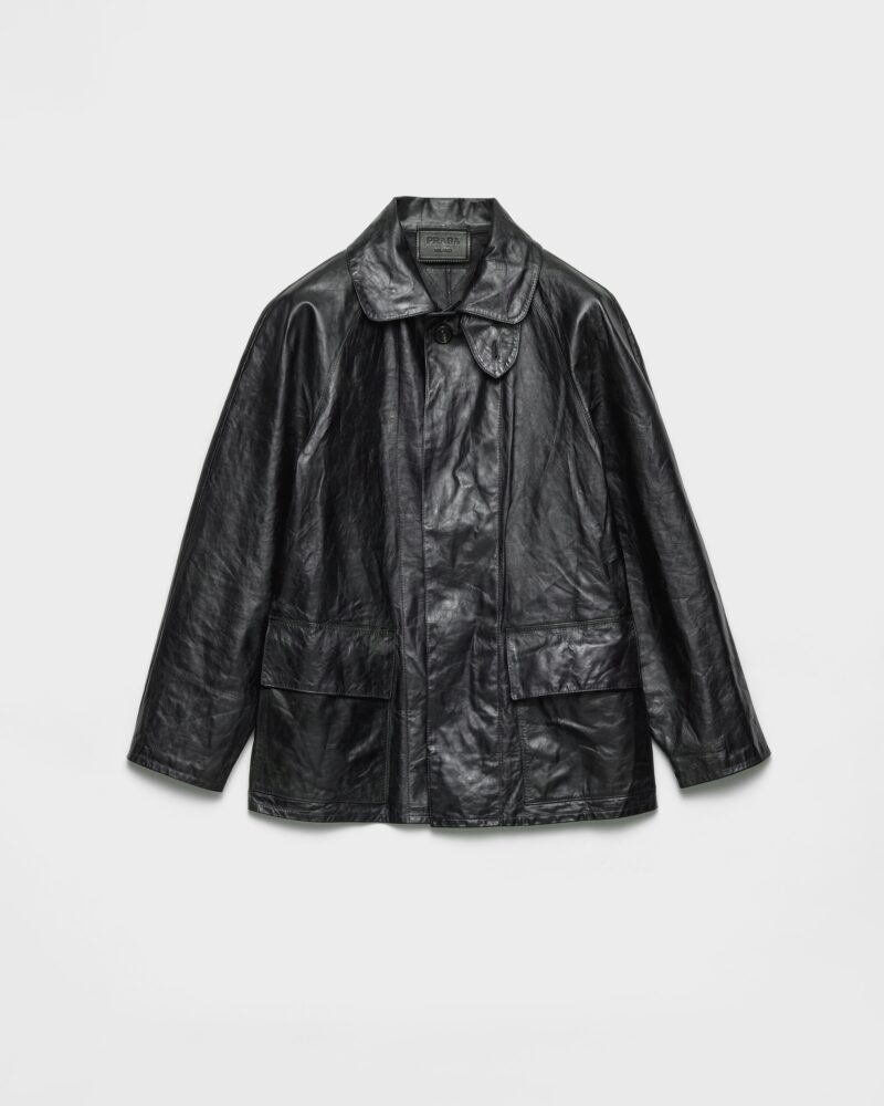 Vintage Look Leather Blouson Jacket