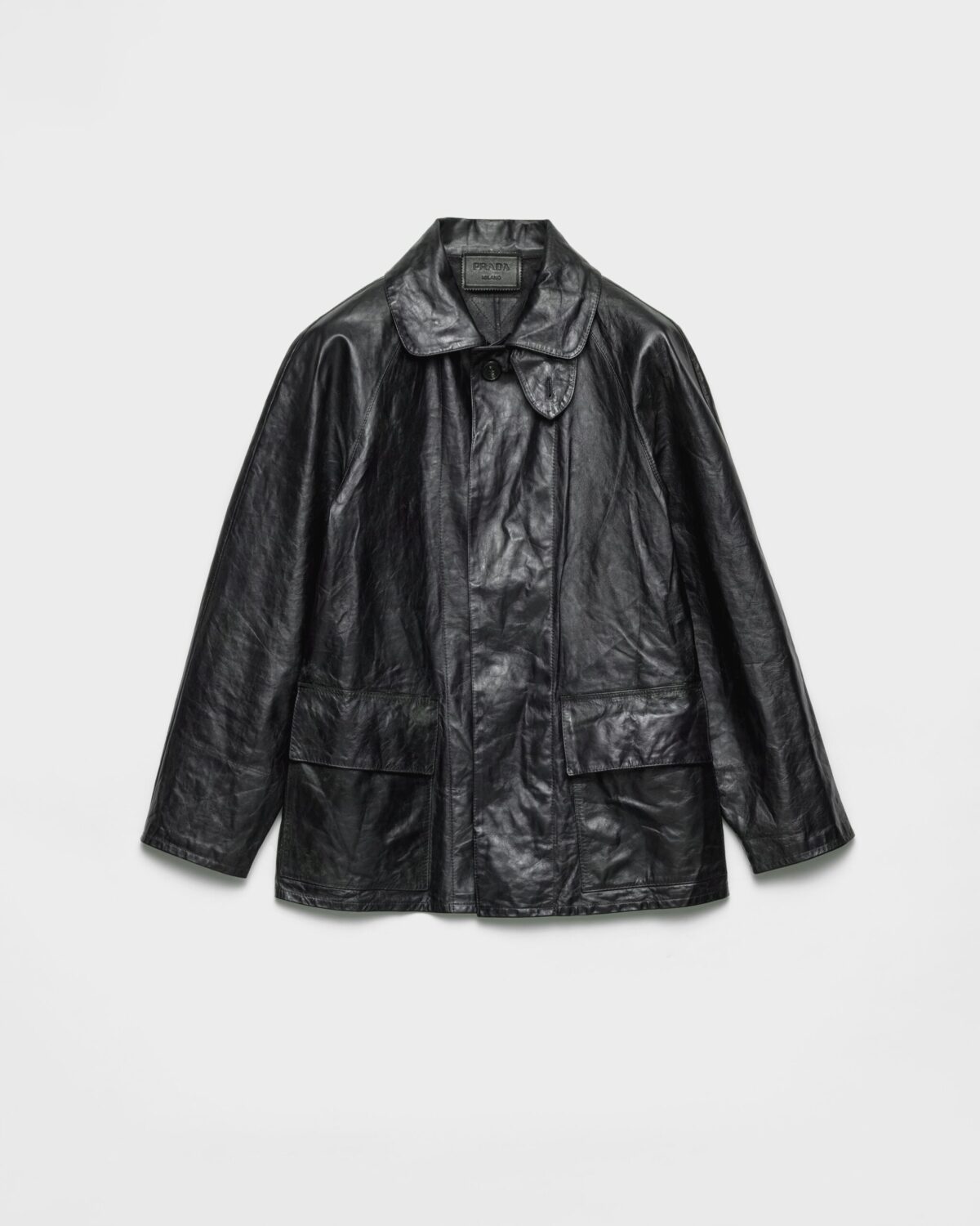 Vintage Look Leather Blouson Jacket