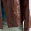 Vintage Look Leather Blouson Jacket