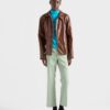Vintage Look Leather Blouson Jacket