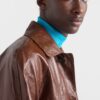 Vintage Look Leather Blouson Jacket