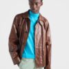 Vintage Look Leather Blouson Jacket