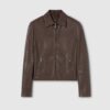 Washed Stretch Nappa Leather Jacket