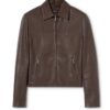 Washed Stretch Nappa Leather Jacket