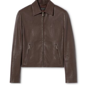 Washed Stretch Nappa Leather Jacket