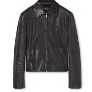 Washed Stretch Nappa Leather Jacket