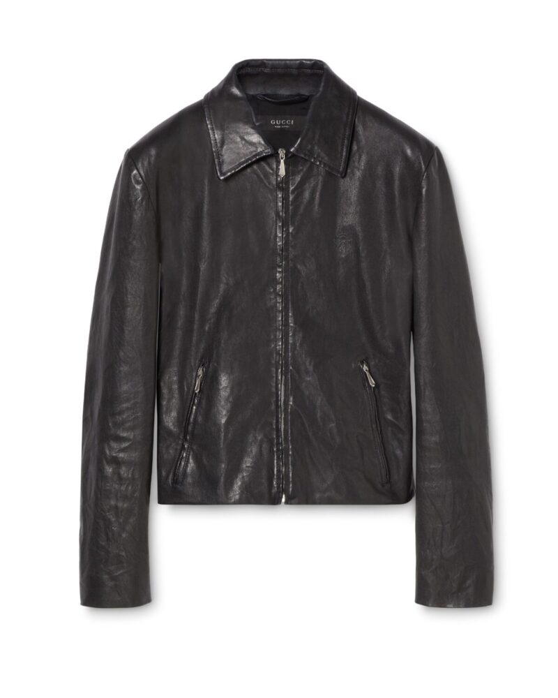Washed Stretch Nappa Leather Jacket