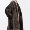 Wavy Lamb Shearling Reversible Cocoon Coat