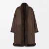 Wavy Lamb Shearling Reversible Cocoon Coat