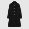 Wool Natte Coat With Double G Button