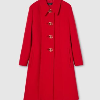 Wool Natte Coat With Double G Button
