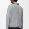 Zip Up Jacket In Suede Lambskin