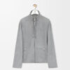 Zip Up Jacket In Suede Lambskin