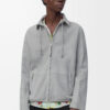 Zip Up Jacket In Suede Lambskin