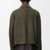 Zip Up Jacket In Suede Lambskin