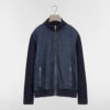Zipped Jacket Navy Blue Lambskin