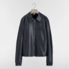 Zipped Jacket Navy Blue Lambskin