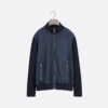 Zipped Jacket Navy Blue Lambskin