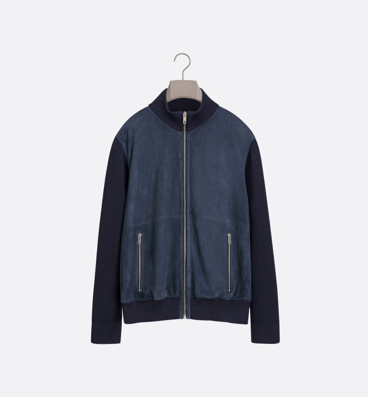 Zipped Jacket Navy Blue Lambskin