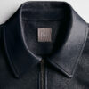 Zipped Jacket Navy Blue Lambskin